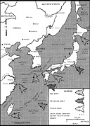 Map 6. Planned and real landings in the Japan, Korea, and northeast China areas