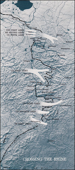 Map: Crossing the Rhine