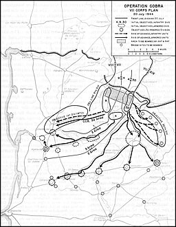 MAP 10 Operation COBRA, VII Corps Plan, 20 July 1944