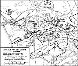Map 3. Attack of VII Corps, 3-7 July 1944