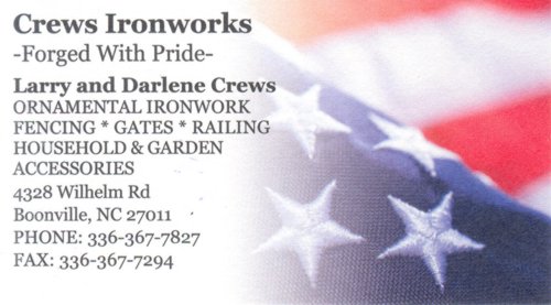 image - NC ABANA member Crews Ironworks, Boonville, NC