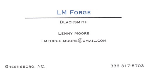 Image - contact information for NC ABANA member Lenny Moore in Greensboro, NC.