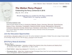 Screenshot of The Walker Percy Project Homepage