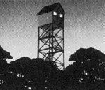 Image of Father Smith's firetower from The Thanatos Syndrome