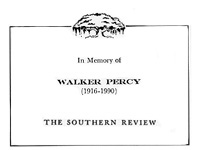 Image of Walker Percy Memorial Announcement in The Southern Review